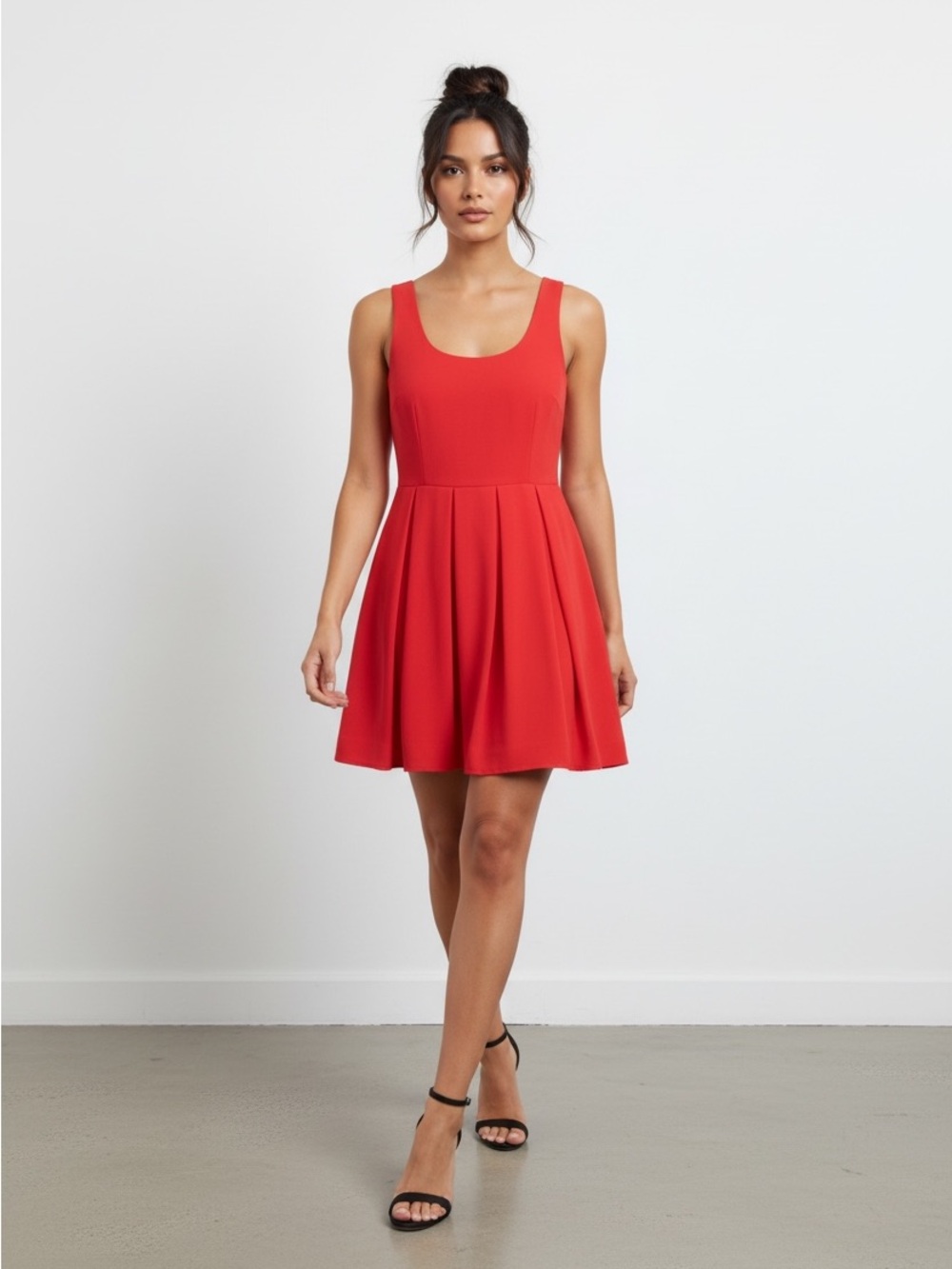 BB Dakota Red Sleeveless Fit & Flare Mini Dress